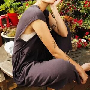 Urban Outfitters Out From Under Gray Gracey Cotton Jumpsuit